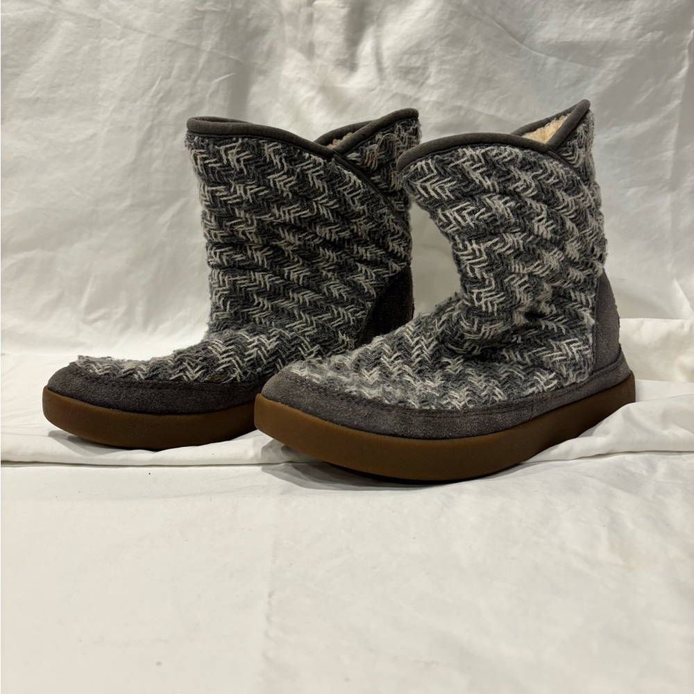 Sanuk Big Bootah Faux Shearling Lined Suede and Textile Ankle Boot
